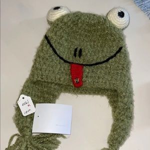 Frog baby crochet hat beanie cap costume photo prop boy girl toddler 12mo -2yr